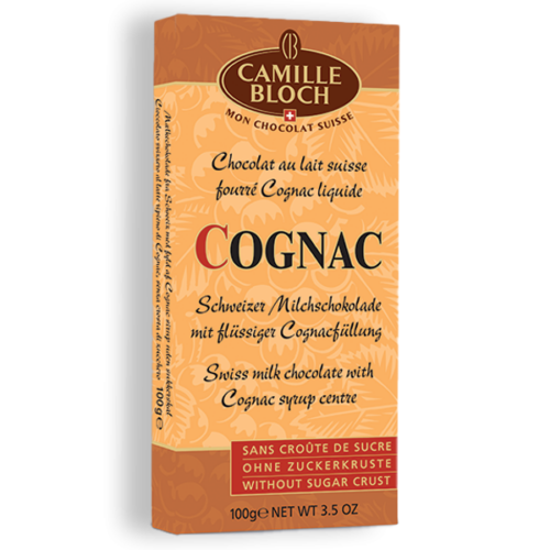 Tavoletta di cioccolato al Cognac senza crosta di zucchero 100g